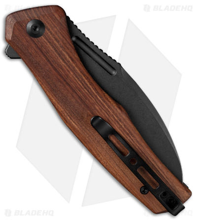 SENCUT Watauga Button Lock Knife Cuibourtia Wood (3.5" Black SW) S21011-4