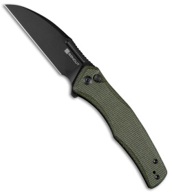 SENCUT Watauga Button Lock Knife Dark Green Micarta (3.5" Black SW) S21011-2