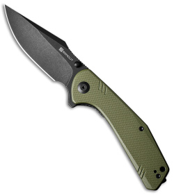 SENCUT Actium Liner Lock Knife OD Green G-10 (3.5" Black SW) SA02E