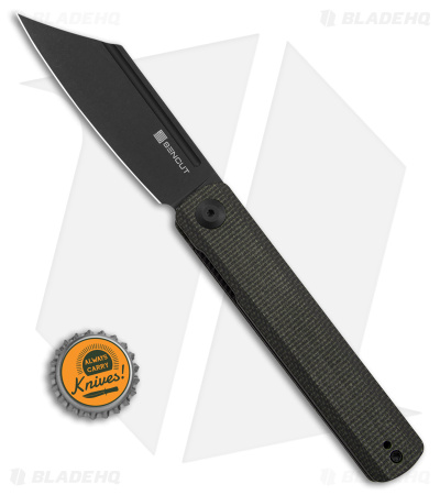 SENCUT Bronte Liner Lock Knife Dark Green Micarta (3.4" Black SW) SA08F
