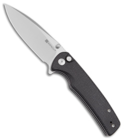 SENCUT Sachse Button Lock Knife Black Micarta (3.5" Satin) S21007-1