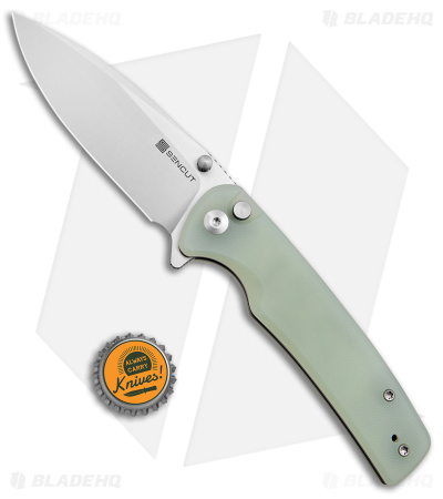 SENCUT Sachse Button Lock Knife Natural G-10 (3.5" Satin) S21007-4