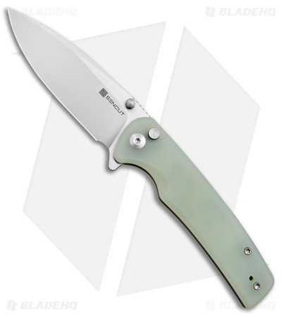 SENCUT Sachse Button Lock Knife Natural G-10 (3.5" Satin) S21007-4