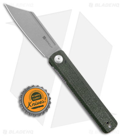 SENCUT Bronte Reverse Tanto Liner Lock Knife Green Micarta (3.38" SW) SA08B