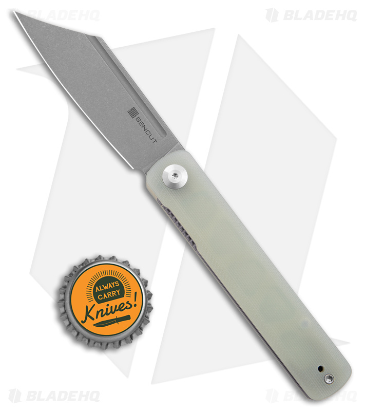 SENCUT Bronte Reverse Tanto Knife Natural G-10 (3.38" Stonewashed) SA08C