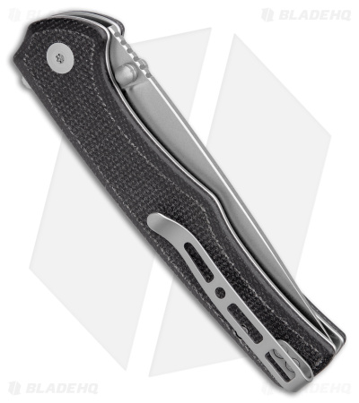 SENCUT Crowley Button Lock Knife Black Micarta (3.48" SW) S21012-2
