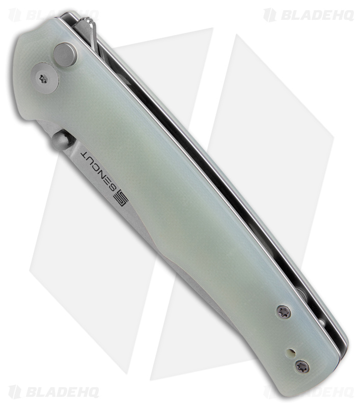 SENCUT Crowley Button Lock Knife Natural G-10 (3.48" SW) S21012-1