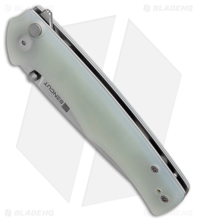 SENCUT Crowley Button Lock Knife Natural G-10 (3.48" SW) S21012-1