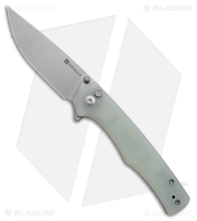 SENCUT Crowley Button Lock Knife Natural G-10 (3.48" SW) S21012-1