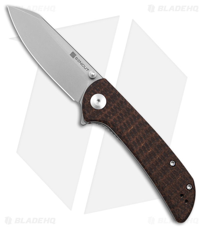 SENCUT Fritch Liner Lock Knife Brown Matrix Micarta (3" Stonewash)
