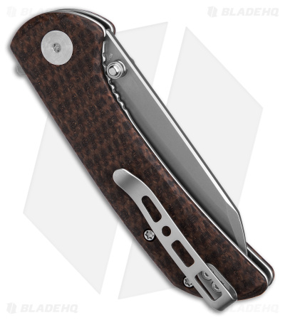 SENCUT Fritch Liner Lock Knife Brown Matrix Micarta (3" Stonewash)