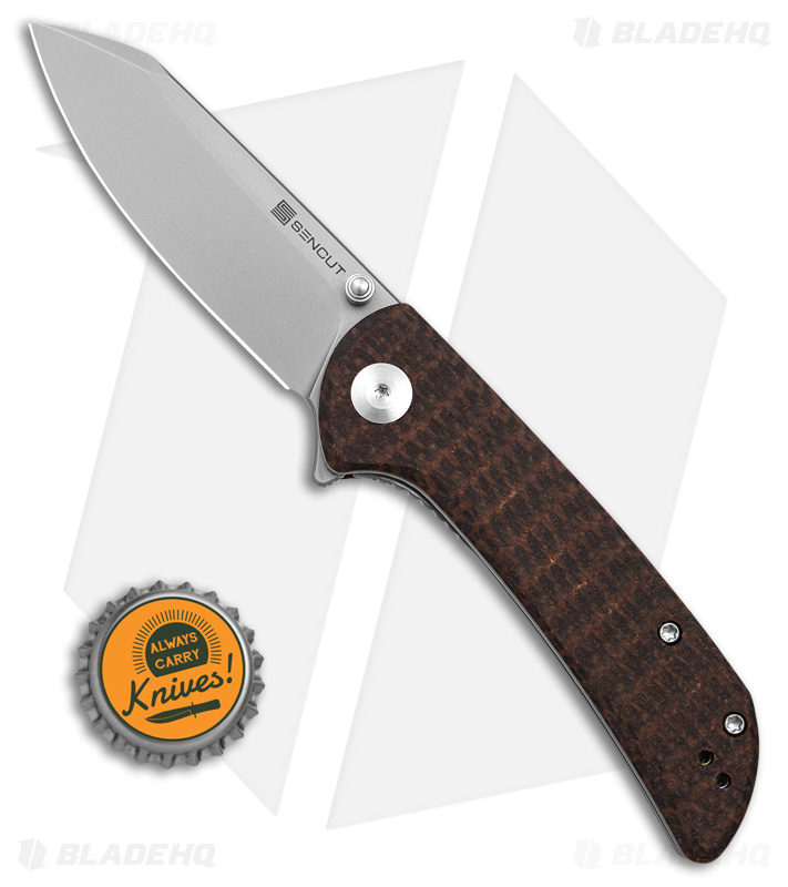 SENCUT Fritch Liner Lock Knife Brown Matrix Micarta (3" Stonewash)