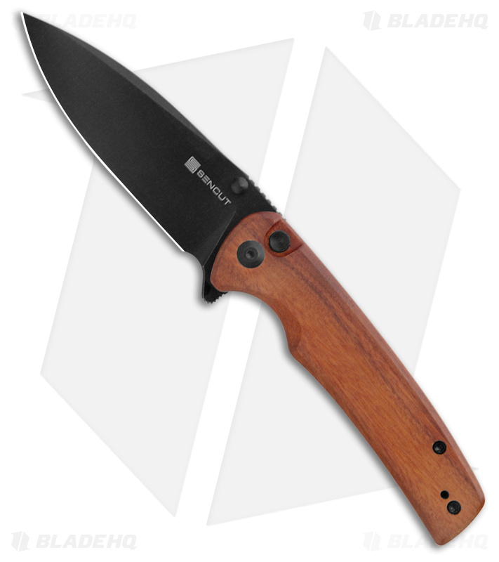 SENCUT Sachse Button Lock Knife Wood (BW) - Blade HQ