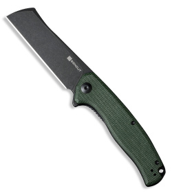 SENCUT Traxler Liner Lock Flipper Knife Green Micarta (3.49" Black) S20057-4