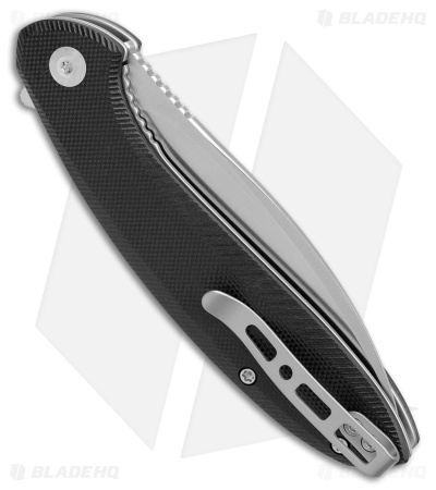 SENCUT San Angelo Liner Lock Flipper Knife Black G-10 (3.48" Satin) S21003-1