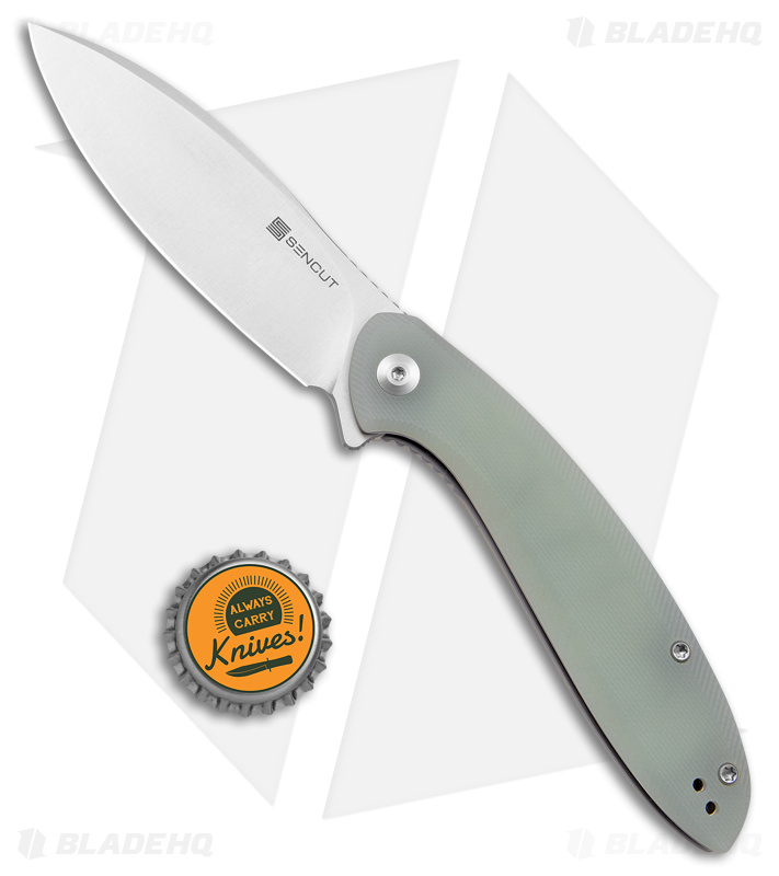 SENCUT San Angelo Liner Lock Flipper Knife Natural G-10 (3.48" Satin) S21003-2