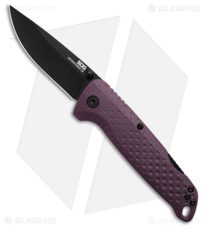 SOG Adventurer LB Lock Back Knife GFN Purple/Black (3" Black) 13110457
