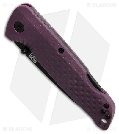 SOG Adventurer LB Lock Back Knife GFN Purple/Black (3" Black) 13110457