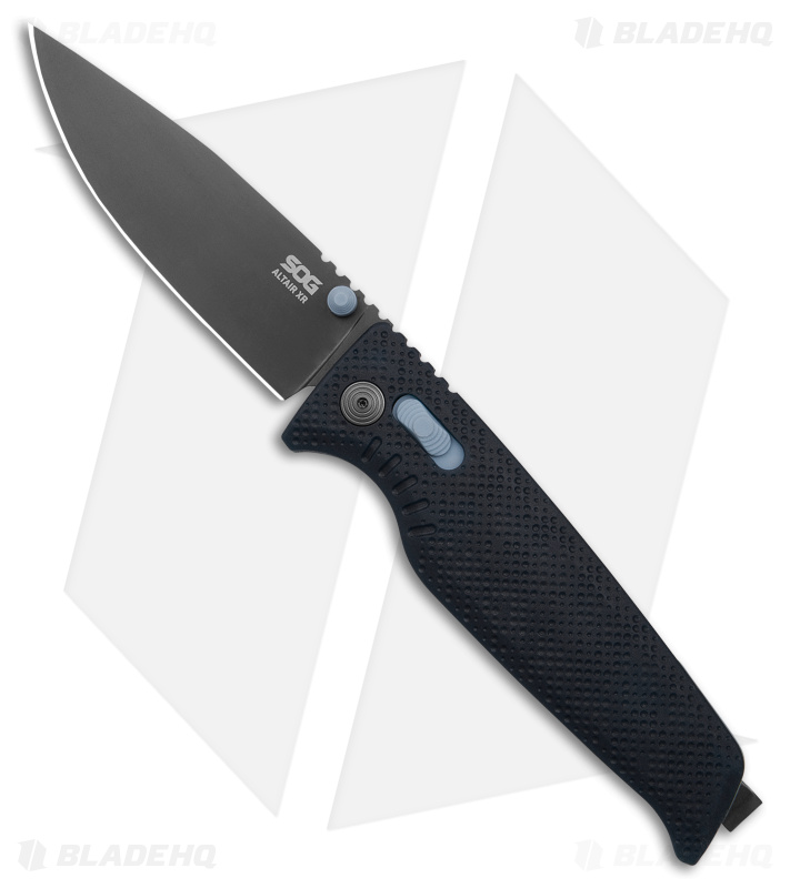 SOG Altair XR Lock Folding Knife Squid Ink Black + Blue GRN - Blade HQ