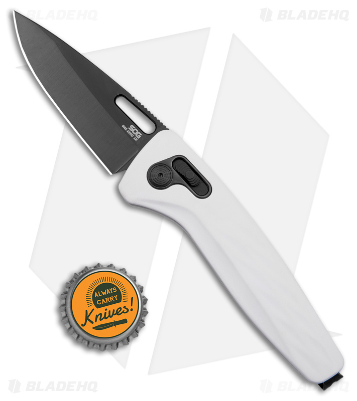 SOG One-Zero XR Lock Knife | White Al + Black Chrome - Blade HQ