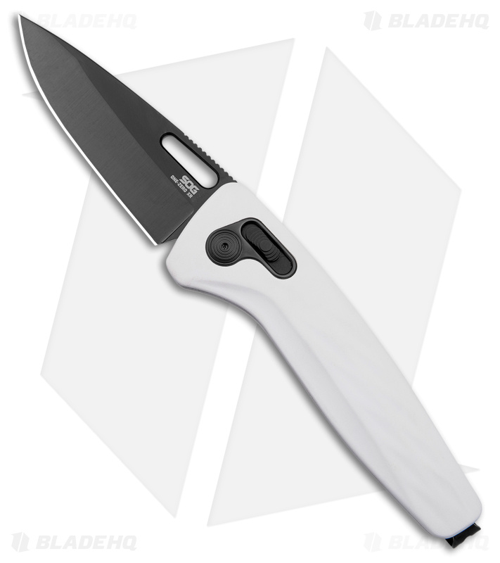 SOG One-Zero XR Lock Knife | White Al + Black Chrome - Blade HQ