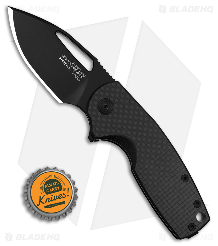 SOG Stout FLK Frame Lock Knife Carbon Fiber (2.6" Black)