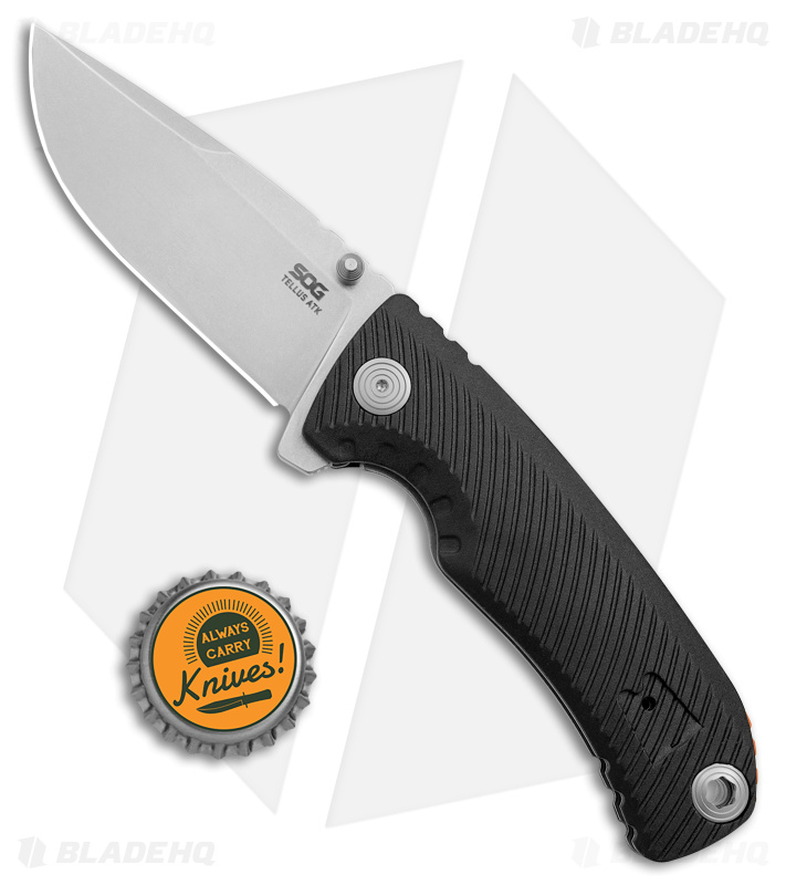 SOG Tellus ATK Frame Lock Knife Black FRN - Blade HQ