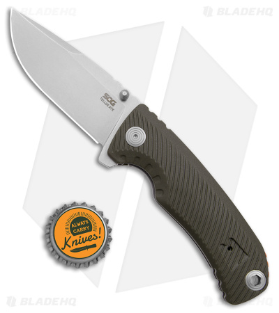 SOG Tellus ATK Assisted Frame Lock Knife OD Green/Orange (3.2" SW) 