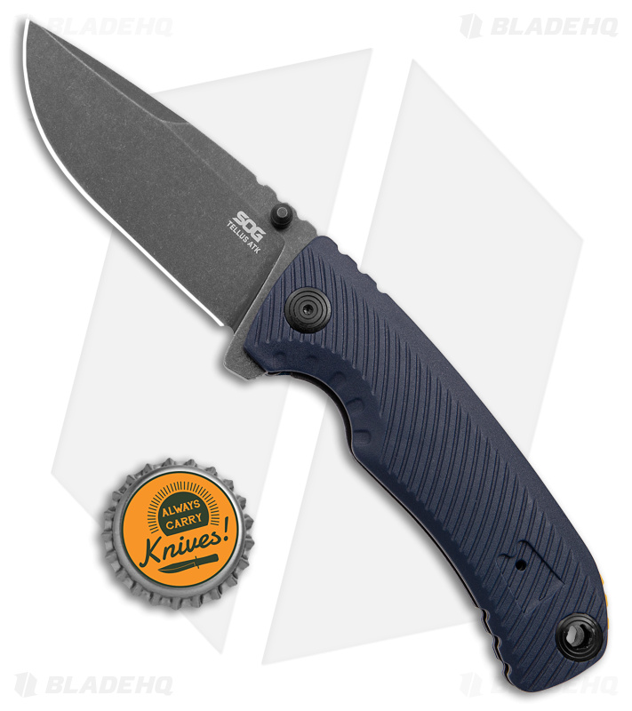 SOG Tellus ATK Assisted Frame Lock Knife Squid Ink/Yellow (3.2" Black SW)