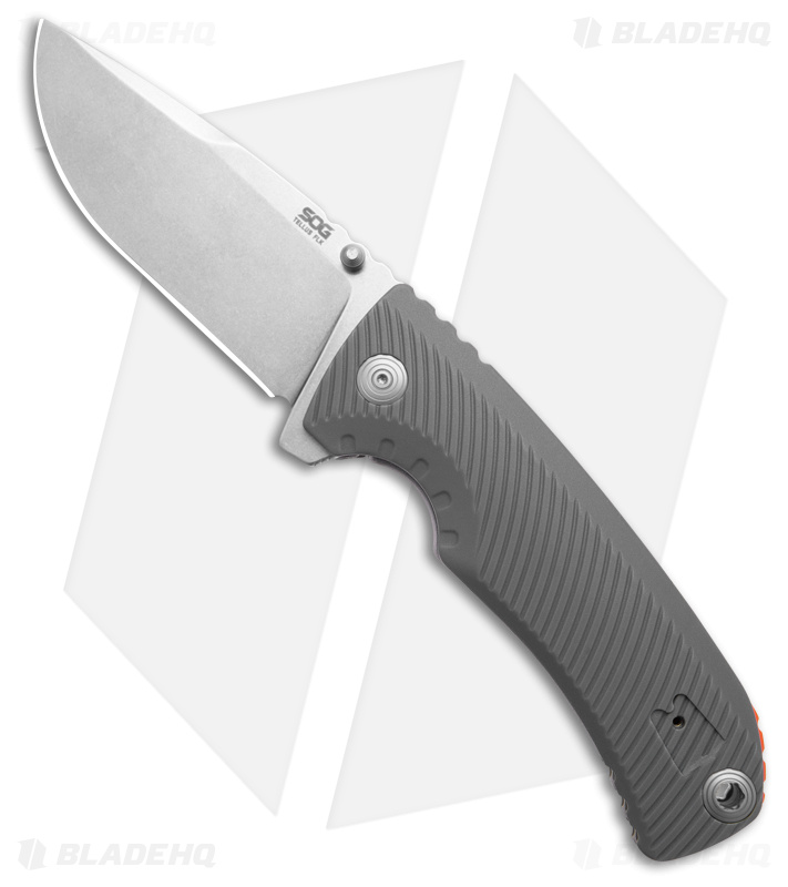 SOG Tellus Frame Lock Knife Wolf Gray FRN (SW) - Blade HQ