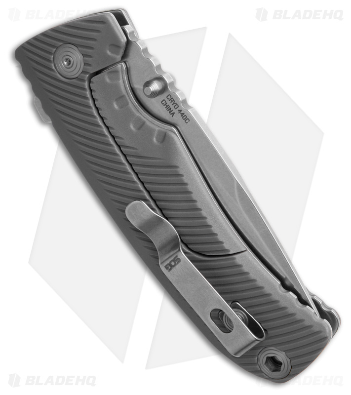 SOG Tellus Frame Lock Knife Wolf Gray FRN (SW) - Blade HQ