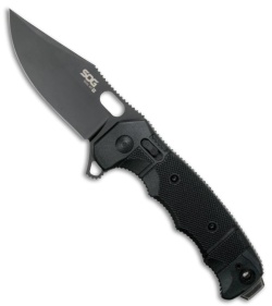 SOG Seal XR MagnaCut Flipper XR-Lock TI Knife Black FRN (4.3" Black)