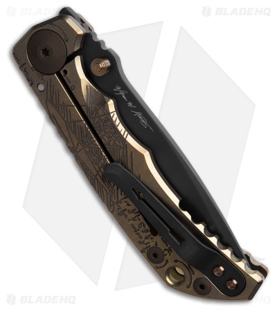Spartan Blades Harsey MagnaCut Folder Frame Lock Knife Brnz  DiVinci (4" Black)
