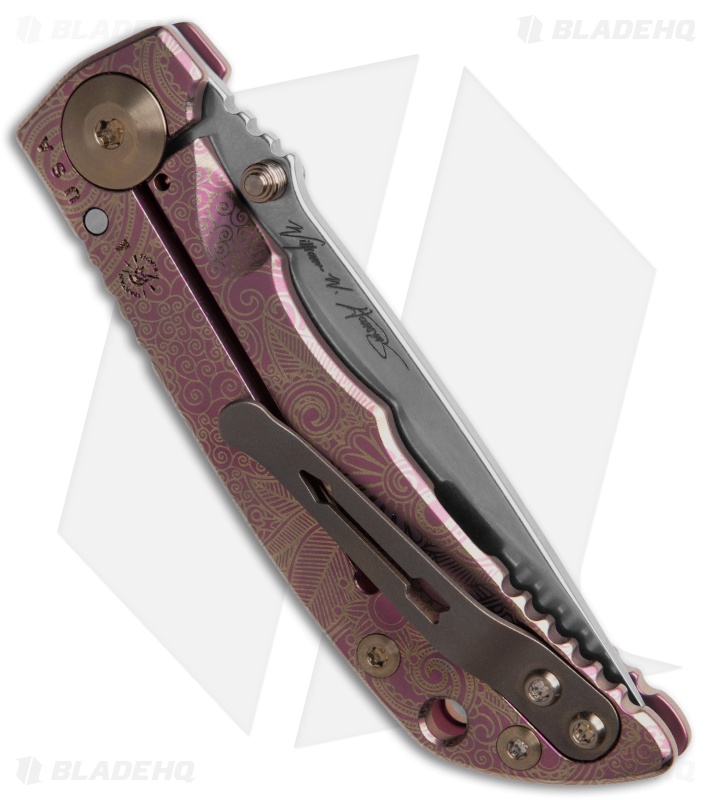 Spartan Blades Harsey Mini Knife Pink Paisley Titanium SW