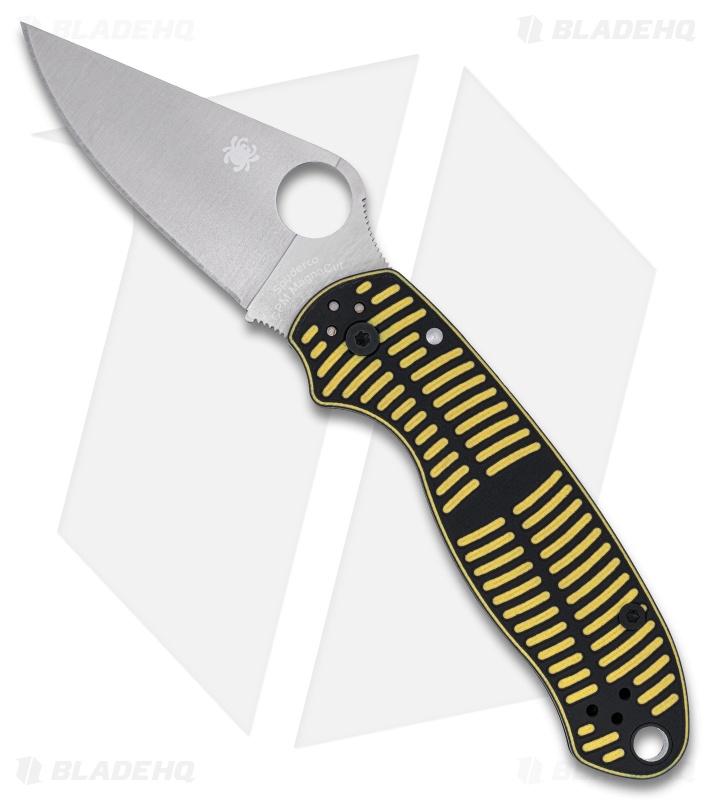 Spyderco Para 3 Salt Knife Yellow/Black G-10 Satin