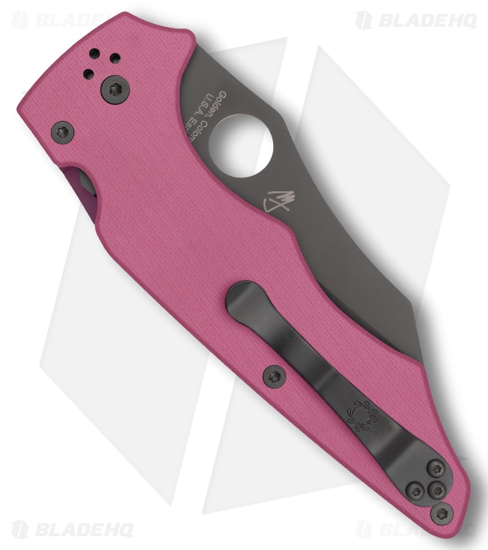 【美品】ノコオ−ノ ボーダージャケットピンク サイズ42 Spyderco YoJumbo Knife Pink G-10 Black S30V