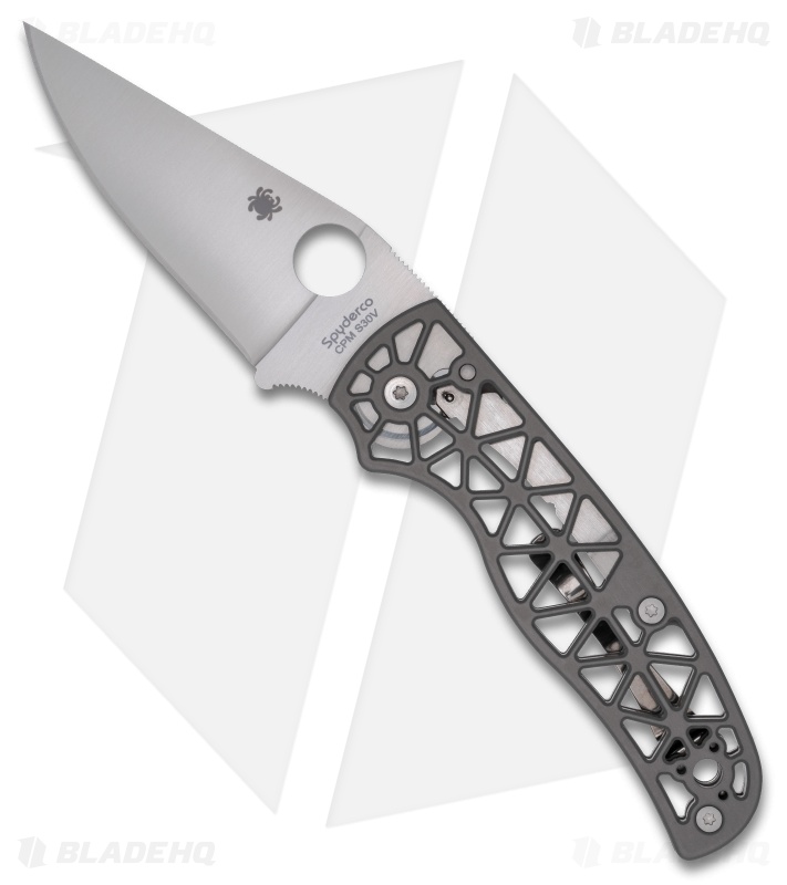 Spyderco Edgerati Serrated Compression Lock Knife Gray (3.6" Satin Serr)