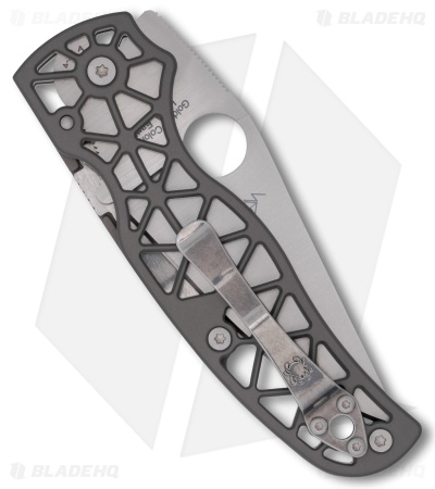 Spyderco Edgerati Serrated Compression Lock Knife Gray (3.6" Satin Serr)