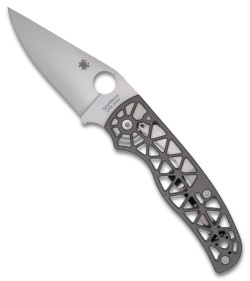 Spyderco Edgerati Serrated Compression Lock Knife Gray (3.6" Satin Serr)