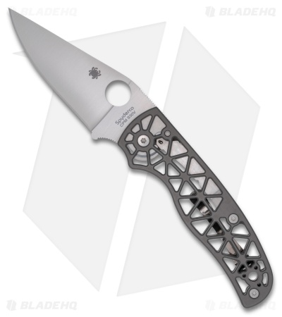 Spyderco Edgerati Serrated Compression Lock Knife Gray (3.6" Satin Serr)