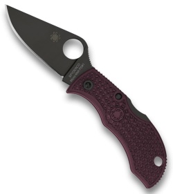 Spyderco ManBug Lightweight Pocket Knife Burgundy FRN (2&quot; Black PD#1) Sprint Run | 213835