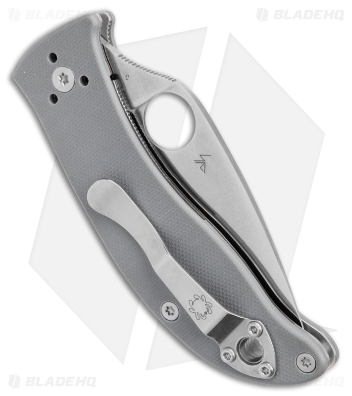 Spyderco Alcyone Knife Gray G-10 Handle CTS-BD1 Plain Edge