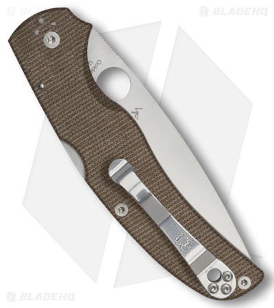 Spyderco Native Chief Lockback Knife Canvas Micarta (4" Satin CPM CRU-WEAR)