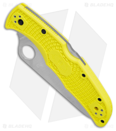 Spyderco Pacific Salt 2 Lockback Knife Yellow FRN (3.4" Satin H2) C91PYL2