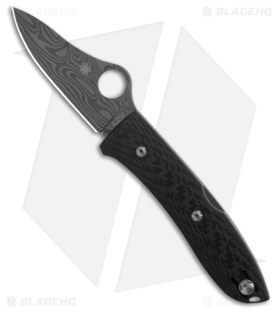 Spyderco SpyOpera Lockback Knife Carbon Fiber (2.9" Damasteel) C255CFPD