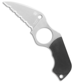 Spyderco Swick 5 Fixed Blade Knife Black G-10 (2.73" Satin Serr) FB14S5
