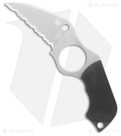 Spyderco Swick 5 Fixed Blade Knife Black G-10 (2.73" Satin Serr) FB14S5