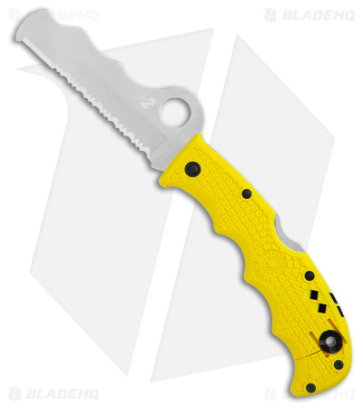 Spyderco Assist Salt H-2 Knife Yellow FRN (3.69" Satin Serr) C79PSYL