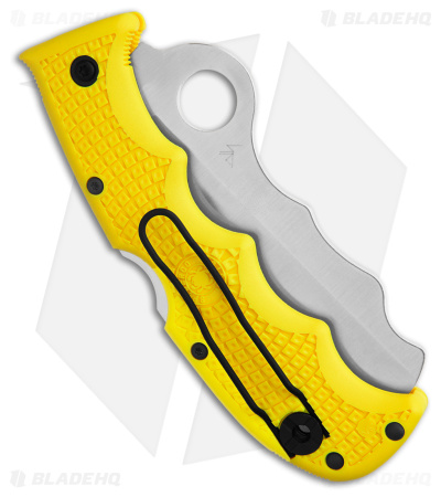 Spyderco Assist Salt H-2 Knife Yellow FRN (3.69" Satin Serr) C79PSYL