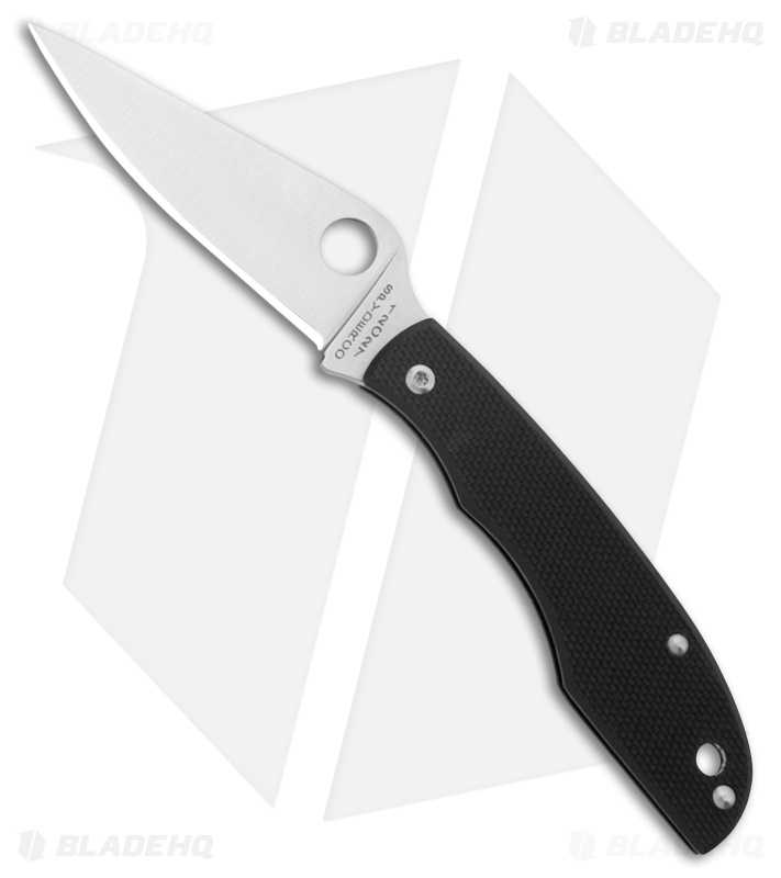 Spyderco Grasshopper Slip Joint Knife Black G-10 (2" Satin 12c27)